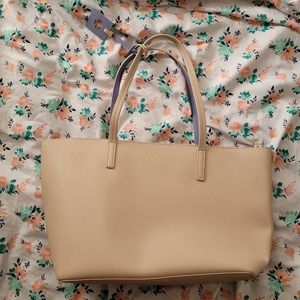Kate Spade blue and pumice scotts place lida tote